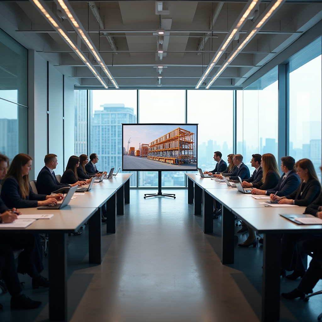 Корпоративное обучение сотрудников склада в конференц-зале